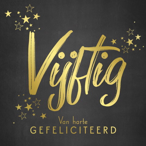 Luxe verjaardagskaart 50 jaar met goudfolie
