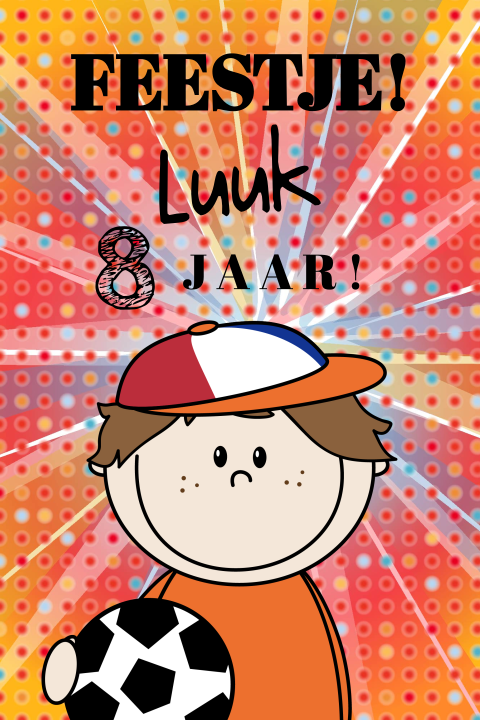 Feestelijke oranje voetbal uitnodiging