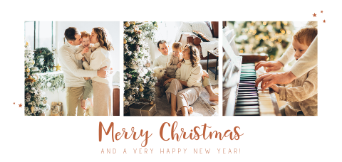 Kerstkaart fotocollage met sterretjes