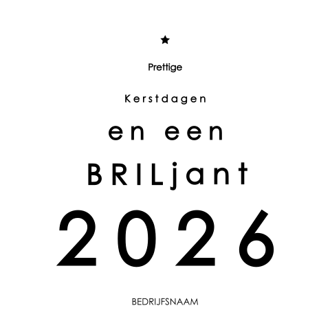 Strakke zakelijke kerstkaart met een briljant woordgrap