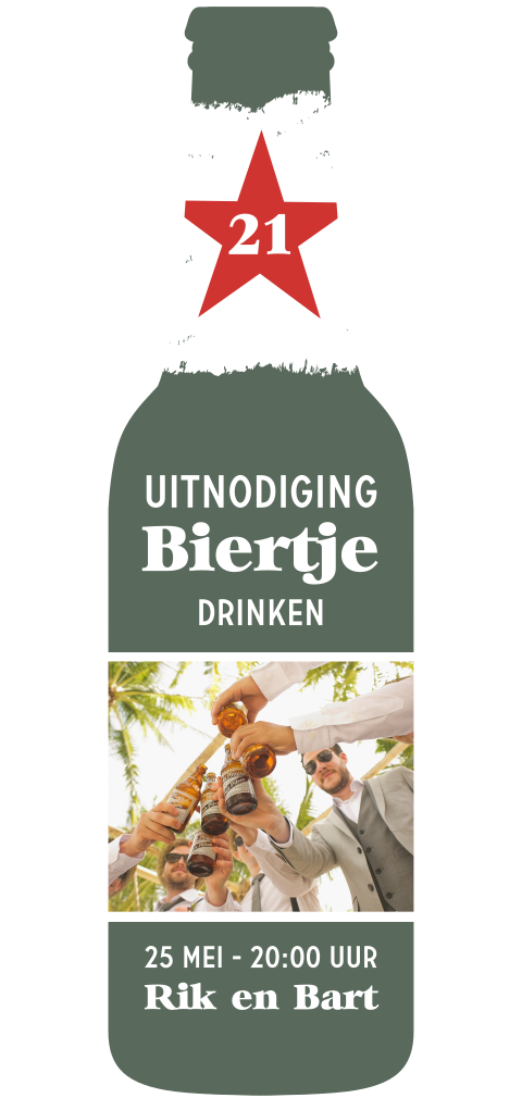 Originele uitnodiging mannen 21-party biertje bierflesje