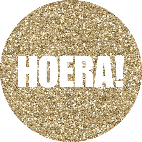 Aanpasbare sluitzegel Hoera glitter