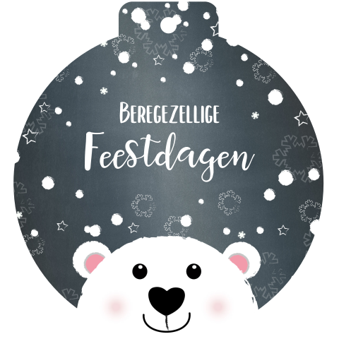 Kerstkaart kerstbal vorm beregezellige feestdagen