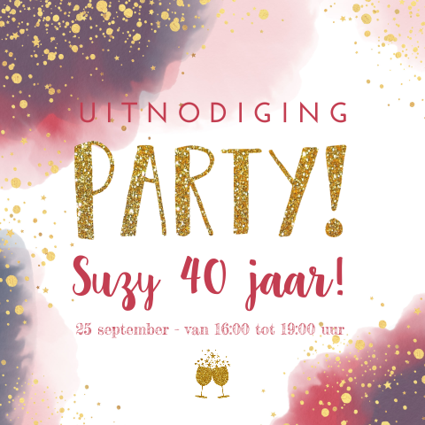 Feestelijke uitnodiging verjaardag trendy waterverf Party