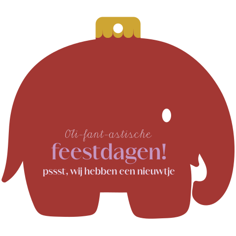 Olifant kerstkaart zwangerschapsaankondiging