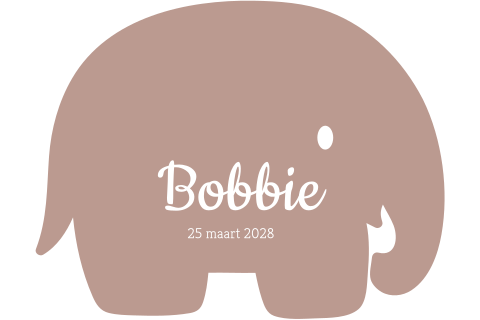 Uniek geboortekaartje in de vorm van een schattig olifantje