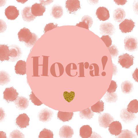 Felicitatie kaart Hippe stippen Hoera!