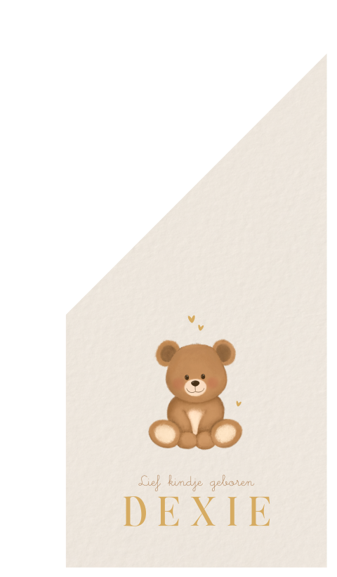 Geboortevlag met lief beertje – zacht en neutraal - Dexie