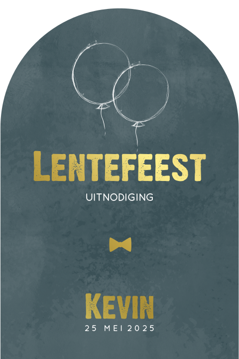 Lentefeest uitnodiging jongen boogvorm arch blauw