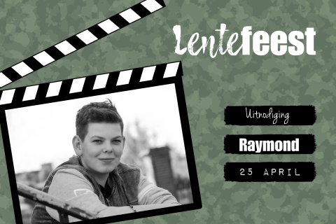 Stoere lentefeest uitnodiging met legerprint en foto