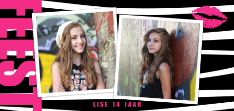 Hippe uitnodiging meiden zebra print en foto