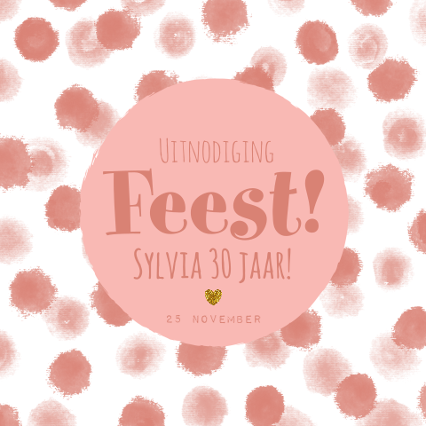 Uitnodiging feestje Hippe roze stippen