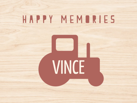 Houten memorybox met tractor silhouet