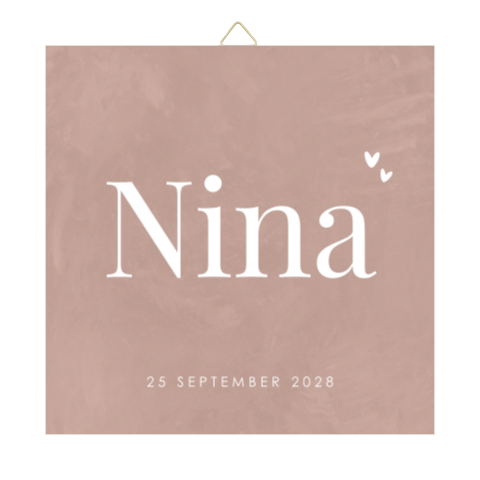 Geboortetegeltje minimalistisch oudroze structuur