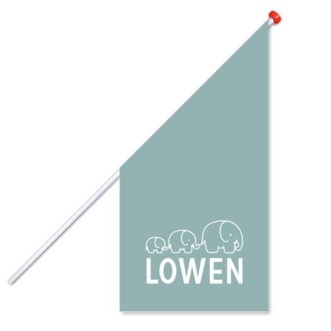 Geboortevlag met naam derde kindje olifantjes