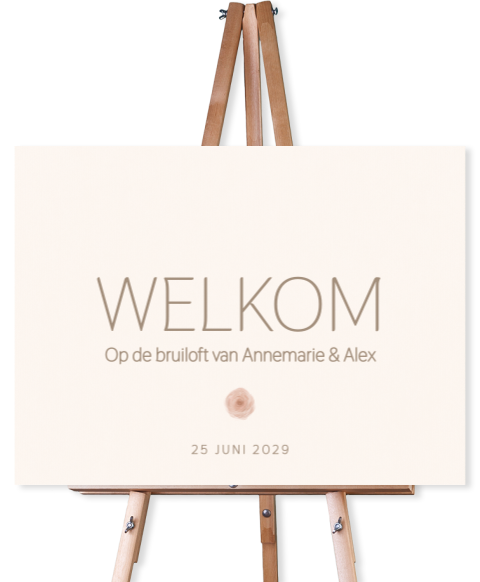 Welkomstbord met roosje – Dusty Rose