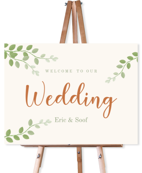 Welkomstbord bruiloft botanische stijl