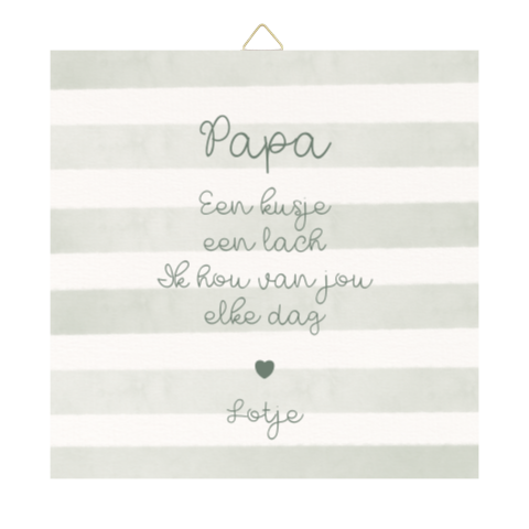 Lief vaderdagcadeau van je kind – tegeltje met gedichtje