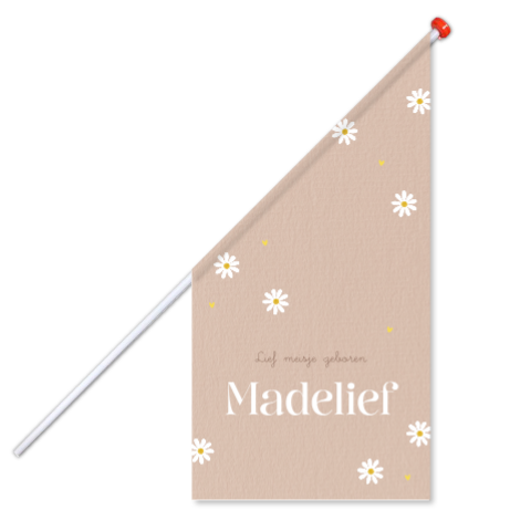 Geboortevlag meisje met madeliefjes en hartjes – Madelief