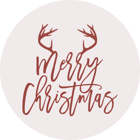 kerst sticker tekst Merry Christmas gewei