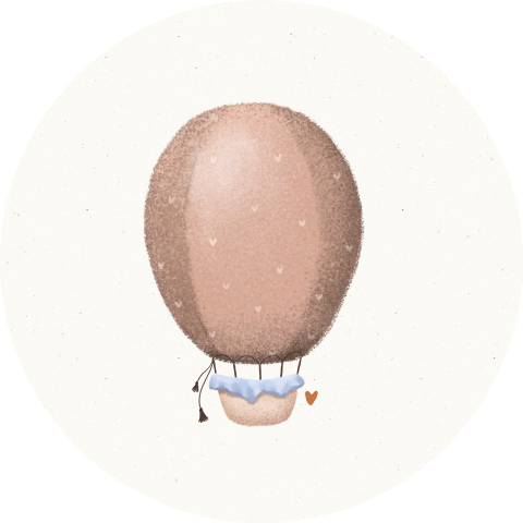 Sluitzegel jongen luchtballon blauw met hartjes