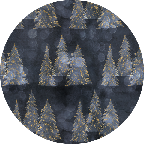 kerst sluitzegels kerstbomen donkerblauw met goud