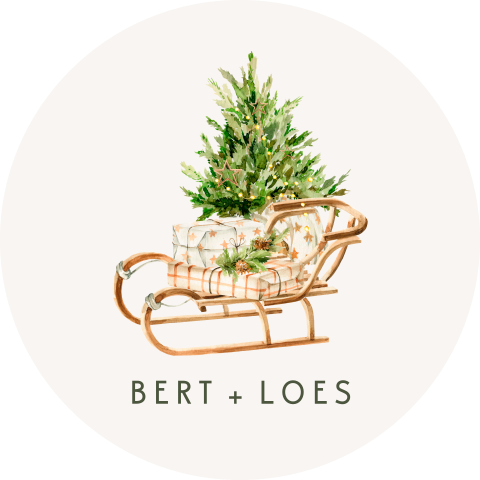 sticker rond kerstboom slee kerstcadeautjes