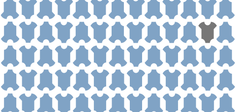 Geboortekaartje jongen kleurige rompertjes blauw