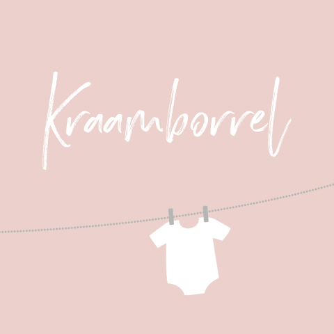 Kraamborrel uitnodiging meisje rompertje
