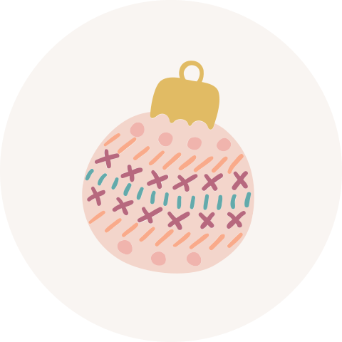 kerst sticker kerstbal roze