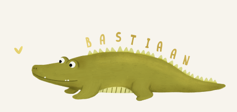 Geboortekaartje jongen met illustratie grappige krokodil