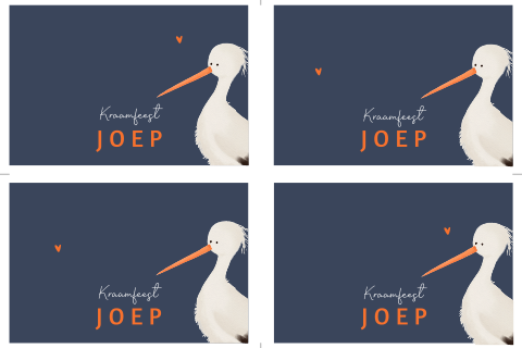 Kraamkaartjes ooievaar diy zelf snijden