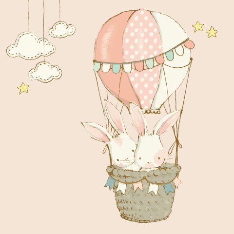 Lief geboortekaartje meisje roze luchtballon