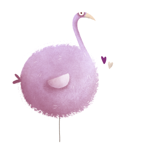 Originele sluitzegel geboortekaartje vogel roze