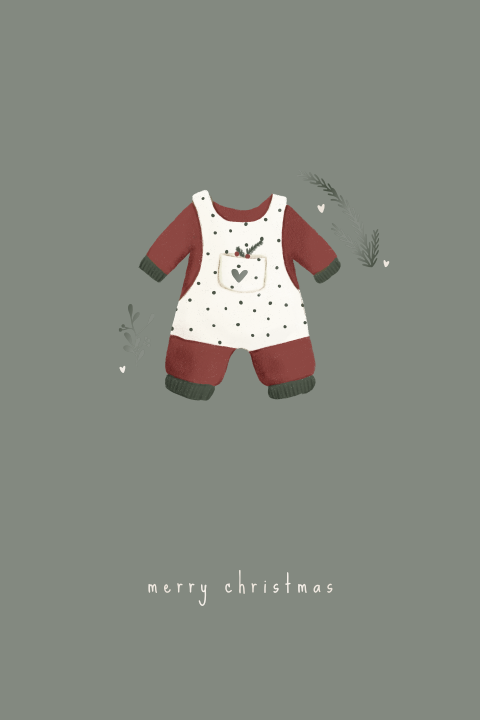 lieve kerstkaart illustratie baby jongen kerstkleding
