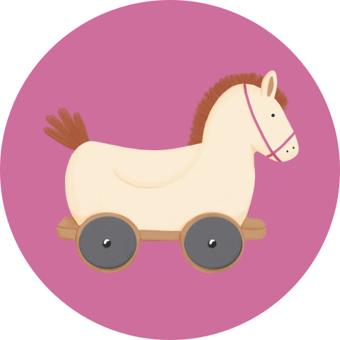 Sluitzegel hobbelpaard meisje roze