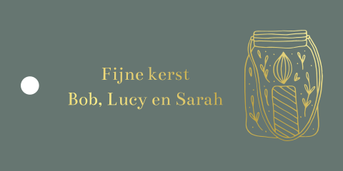 gepersonaliseerd cadeaulabel kerst kaars lantaarntje goudfolie  | 18 stuks