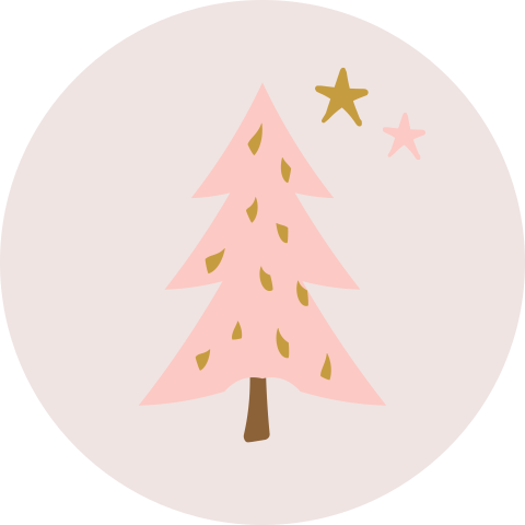 kerst sluitzegel roze kerstboom