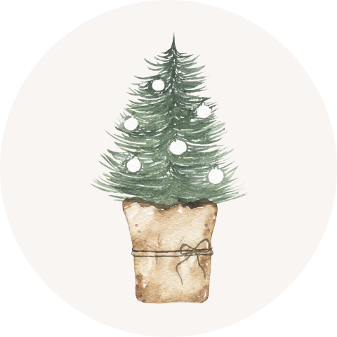 sluitzegel kerstboom in mand
