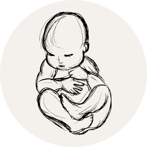 Sluitzegel geboortekaartje met tekening baby neutraal