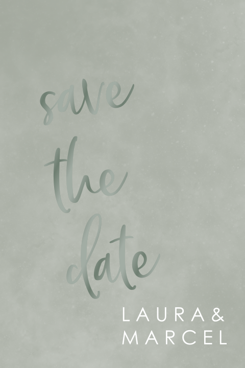 Minimalistische save the date met kalligrafie