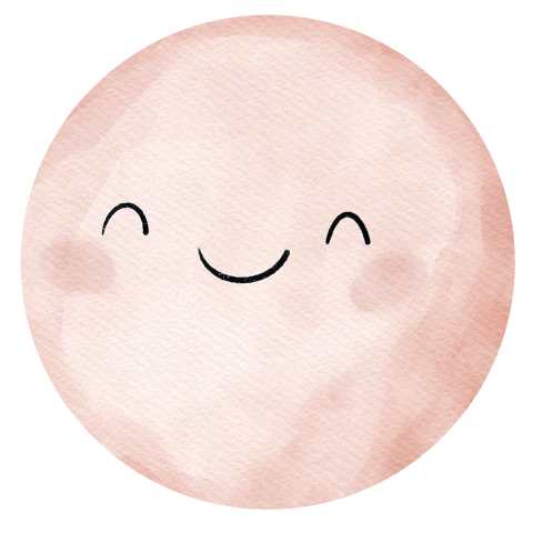 Geboortekaartje in de vorm van een roze maan voor een meisje