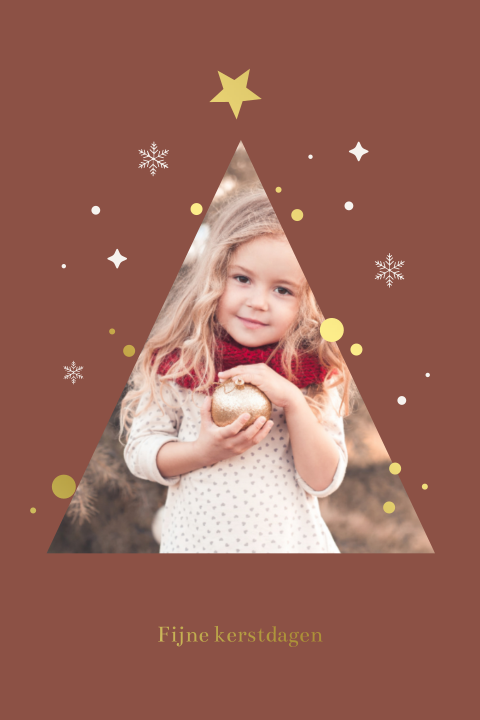 kerstkaart met foto in kerstboom