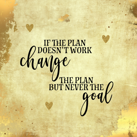 If the plan doesn't work change the plan but never the goal
