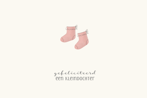 Gefeliciteerd een kleindochter babysokjes roze