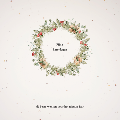 duurzame kerstkaart krans kerstcadeautjes