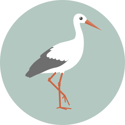 Sluitzegel geboortekaartje ooievaar groen