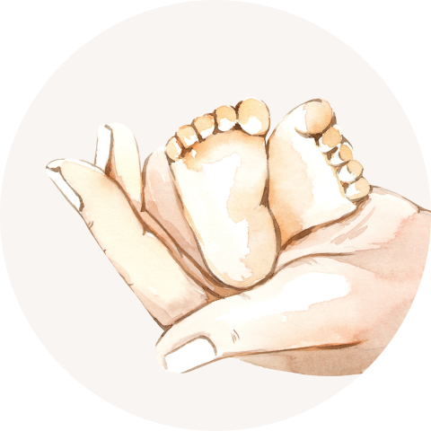 Sluitzegel hand babyvoetjes waterverf