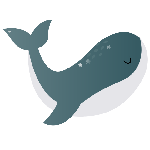 Origineel geboortekaartje stans walvis en hoogglans details