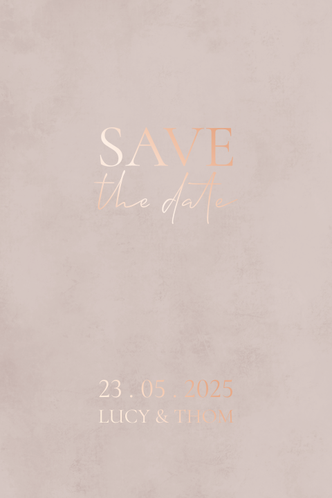 Save the date in oudroze velvet look met folie